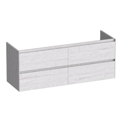 BRAUER Inspire meuble sous lavabo 140 4 tiroirs softclose - sans poignée - 2 découpes pour siphon - Forest Seashell