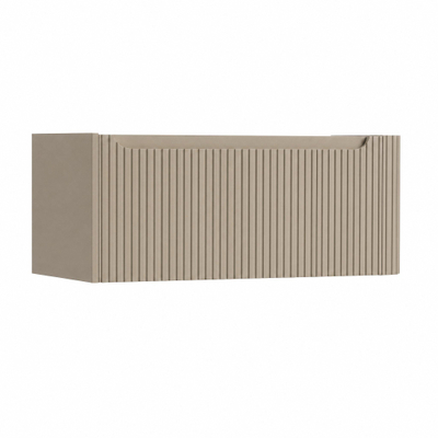 H&R Badmeubelen Juice Wastafelonderkast - 100x45x40cm - rechterhoek afgerond - 3D-front - 1 lade - geïntegreerde greep - olive