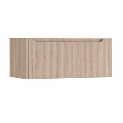 H&R Badmeubelen Juice Meuble sous lavabo - 100x45x40cm - angle droit arrondi - 1 tiroir - poignée intégrée - chêne Rockford