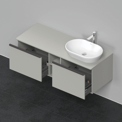 Duravit D-Neo wastafelonderkast 140x45.9x55cm 2 lades Betongrijs Mat