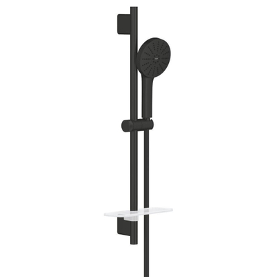 Grohe Start Edge Doucheset - douchemengkraan - Vitalio Joy Glijstang - 60 cm - ronde handdouche - 3 straalsoorten - matte black (mat zwart)