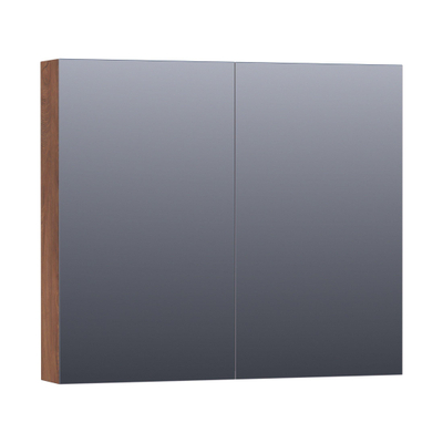 BRAUER Impress Deluxe armoire de toilette – 80 x 70 x 15 cm – LED directe – Forest Cacao