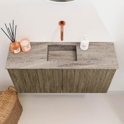 Mondiaz JOYA-DLUX 80cm toiletmeubel - kleur Dusk - Wastafel FAYE positie Midden Zonder kraangat kleur Oza.