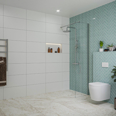 Fortifura Galeria Douche à l'italienne - 40x200cm - verre clair - Chrome