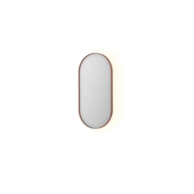 INK SP21 spiegel – ovaal – 40x80 cm – indirecte LED – spiegelverwarming – Koper geborsteld