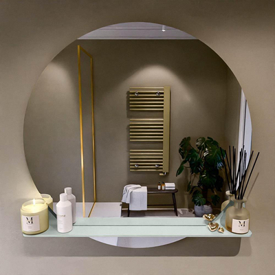 Mondiaz SPOT miroir – Ø 100 cm – avec tablette – Greey (vert clair/gris)