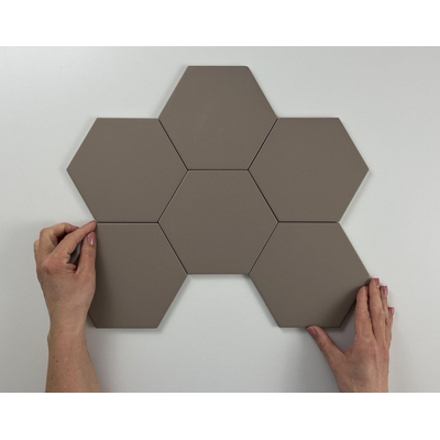 ÉCHANTILLON Cifre Cerámica Hexagon Timeless Carrelage de sol et de mur Taupe Mat Vintage Mat Taupe