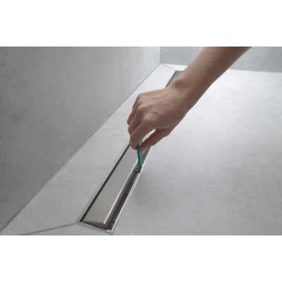 Hansgrohe RainDrain Match Caniveau de douche - 80cm - cadre réglable en hauteur - noir mat