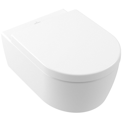 Villeroy & Boch Avento closetzitting met deksel met softclose en quick release ceramic+ stone white