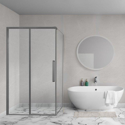 Aqua Vista Lokla paroi latérale - 30x200cm - incl. kit de montage - pour cabine de douche - gunmetal