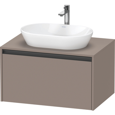 Duravit Ketho 2 meuble sous-lavabo avec plan console avec 1 tiroir 80x55x45,9cm avec poignée basalte anthracite mat