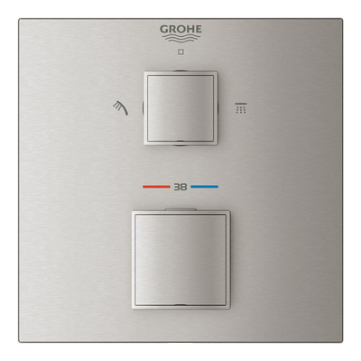 Grohe Grohtherm Cube Mengkraan inbouw - 2 knoppen - mengkraan - Supersteel (RVS)