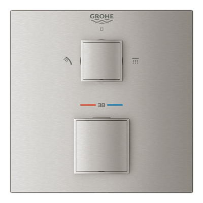 GROHE Grohtherm cube Pièce de garniture pour mitigeur thermostatique avec inverseur pour douche à main et de tête supersteel
