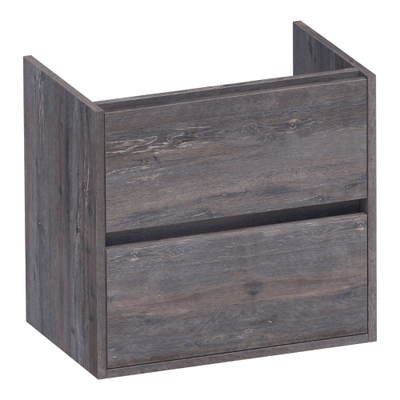 BRAUER Adore wastafelonderkast ondiep - 60x39x55cm - 2 softclose lades - greeploos - 1 sifon uitsparing - Driftwood