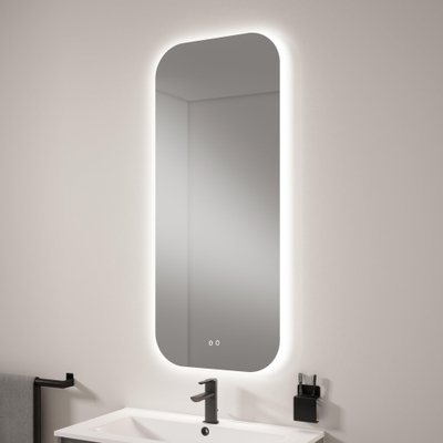 Adema Vygo spiegel - 120x50x2cm - spiegelverwarming en verlichting - ronde hoeken