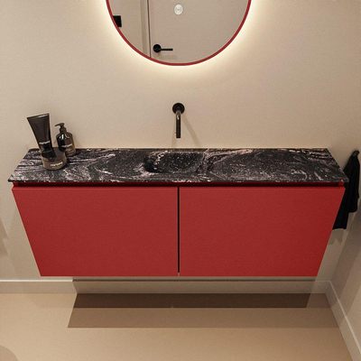 MONDIAZ TURE-DLUX Meuble de toilettes 120 cm Fire. Lavabo EDEN Lava position centrale. Sans trou de robinet.