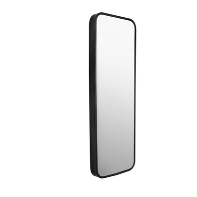 Differnz miroir – 28 x 75 cm – cadre étroit en aluminium – montage mural – Noir mat