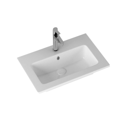 Sanicare q3 lavabo 71x46.5cm 1 trou pour robinet avec trop-plein rectangle céramique blanc seconde choix