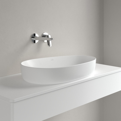 Villeroy & Boch Antao Waskom - 65x40x14.6cm asymmetrisch - zonder overloop - Stone White (mat wit)