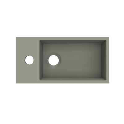 Arcqua Flair fontein - 36x18x9cm - cast marble - 1 kraangat - links - mat beton