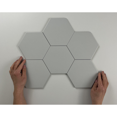 ÉCHANTILLON Terravito Bereno carreau mural et de sol - 15x17cm - 9mm - Hexagone - Gris clair mat