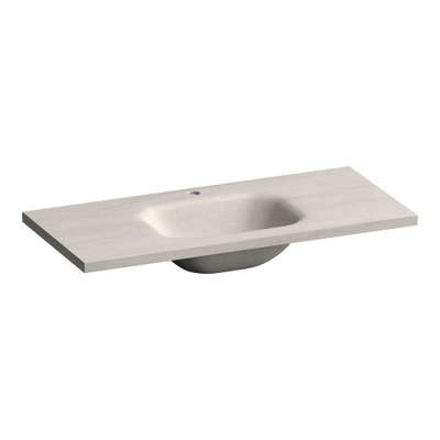 BRAUER Dune Medium Lavabo - 100cm - 1 vasque - 1 trou de robinet - pierre frittée - Ivory Travertin