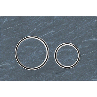 Geberit Sigma50 bedieningsplaat - 2-toets spoeling - rond - chroom/Mustang Schiefer - dualflush - hoogglans chroom