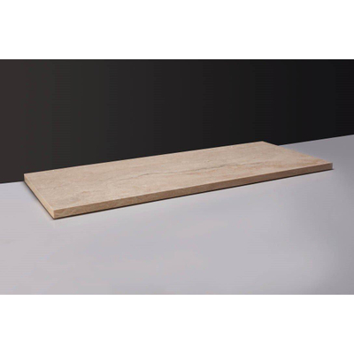 Forzalaqua Plateau plan de lavabo 120.5x51.5x3cm Rectangulaire Pierre naturelle Travertin adouci