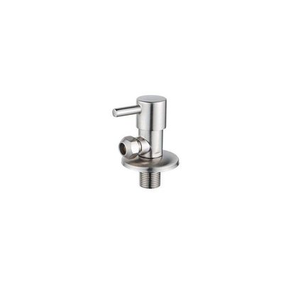 Fortifura Calvi Robinet d'arrêt d'angle avec tuyau flexible - tuyau de 30cm - 1/2"x3/8" - acier inoxydable brossé