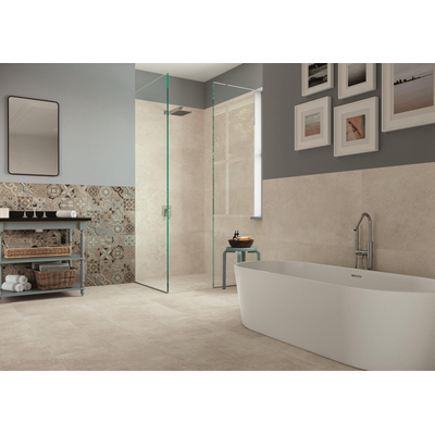 SAMPLE Terravito Sigillo wand- en vloertegel - 29.6x59.5cm - 8mm - gerectificeerd - Betonlook - Bruin