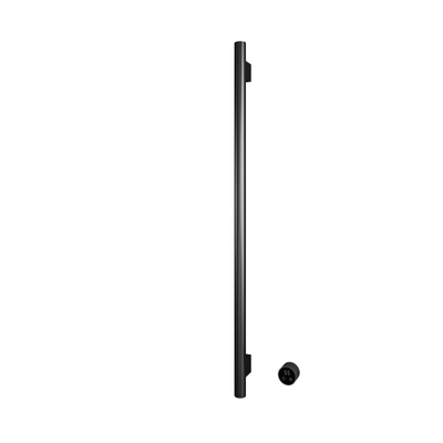 Hotbath &MORE Handdoekradiator - 19x115cm - rond - 1 stangen - verticaal - met schakelaar - PVD - geborsteld gunmetal (antraciet)