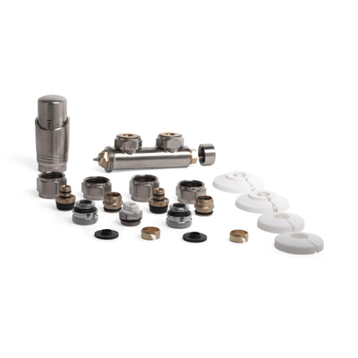 Riko set mitigeur thermostatique corps d'angle gauche acier brossé