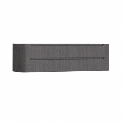 H&R Badmeubelen Juice Wastafelonderkast - 180x45x50cm - afgeronde hoeken - 4 lades - geïntegreerde greep - Wenge