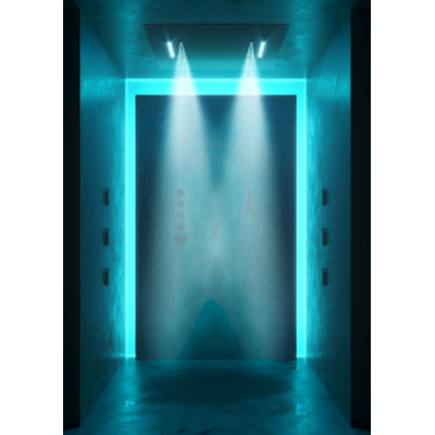 Hotbath Mate douche de tête encastrée carrée 95x95cm avec éclairage LED chrome