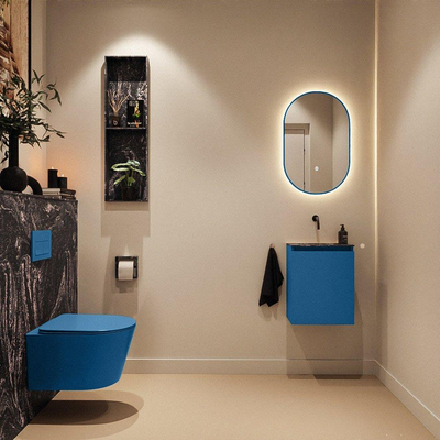 MONDIAZ TURE-DLUX 40cm toiletmeubel Jeans. EDEN wastafel Lava positie midden. Zonder kraangat.