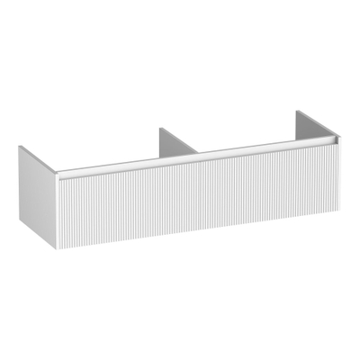 BRAUER Embrace Wavy meuble sous lavabo 140 2 tiroirs softclose - sans poignée - 2 découpes pour siphon - blanc mat