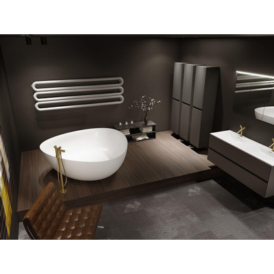 Baignoire îlot Riho Oviedo - 160x160x57cm - solid surface - blanc mat