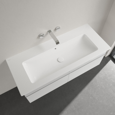 Villeroy & Boch venticello meubelwastafel - 120x50cm - zonder kraangat - met overloop - White Alpine (glans wit)