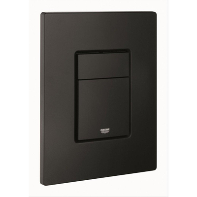 QeramiQ Dely Toiletset - Grohe inbouwreservoir - mat zwarte bedieningsplaat - rechthoek toilet - zitting - mat zwart