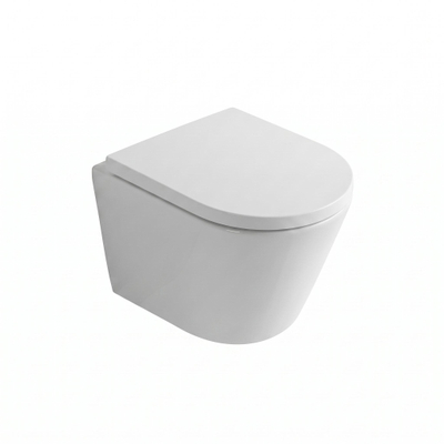 QeramiQ Dely WC suspendu – sans bride – profondeur 51,7 cm – avec abattant softclose 35 mm – blanc mat