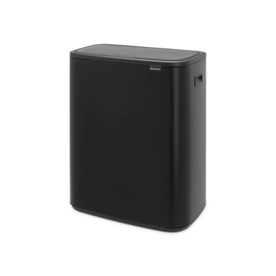 Brabantia Bo Touch Bin Poubelle - 2x30 litres - 2 seaux intérieurs en plastique - noir mat