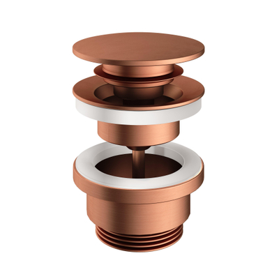 Hotbath Mate clickplug met schroef rond koper geborsteld SHOWROOMMODEL