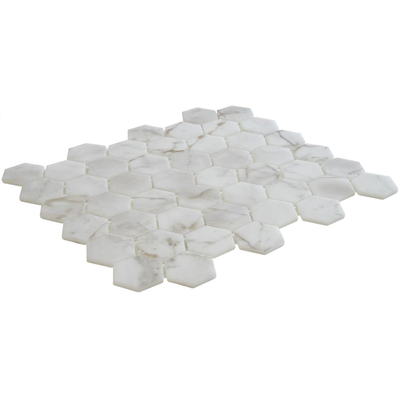 The Mosaic Factory Valencia mozaïektegel - 30x30cm - 5mm - hexagon - mat bianco marble (wit)