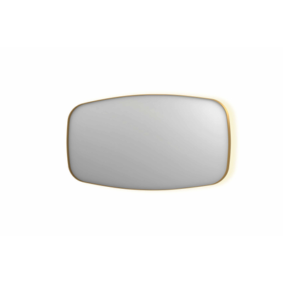 INK SP30 spiegel - 160x4x80cm contour in stalen kader incl indir LED - verwarming - color changing - dimbaar en schakelaar - geborsteld mat goud