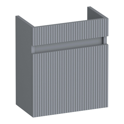 BRAUER Joy Wavy meuble sous-lavabo pour lave-mains - 40x45x22cm - porte ouvrant à droite - sans poignée - gris mat