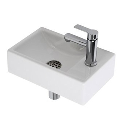 Plieger Houston pack lave-mains – 37 x 23 x 11 cm – céramique blanche – perçage à droite – robinet chromé