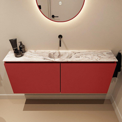 MONDIAZ TURE-DLUX 120cm toiletmeubel Fire. EDEN wastafel Glace positie midden. Zonder kraangat.