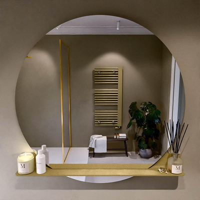 Mondiaz SPOT spiegel – Ø120 cm – met planchet – Oro (zand)