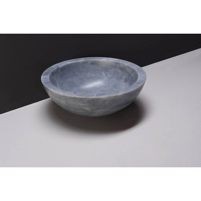 Forzalaqua Roma waskom 40x40x15cm Rond Natuursteen Cloudy marmer gezoet SHOWROOMMODEL