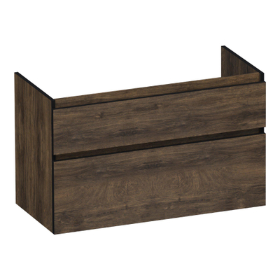 BRAUER Delight Edge meuble sous-lavabo 100 2 tiroirs softclose - sans poignée - 1 découpe pour siphon - Grove